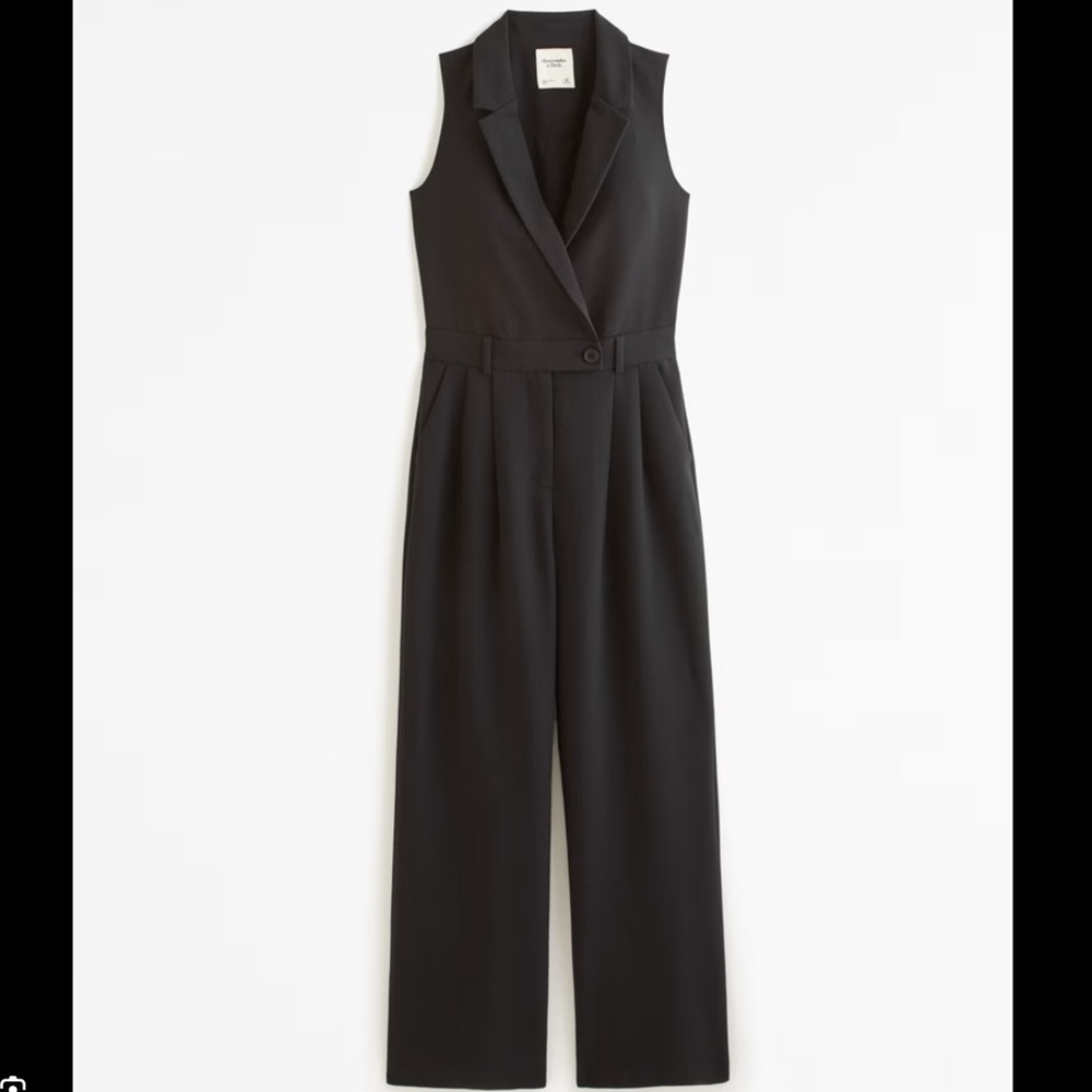 Abercrombie & Fitch Black Sleeveless Sloane Jumpsuit - Picture 2 of 6